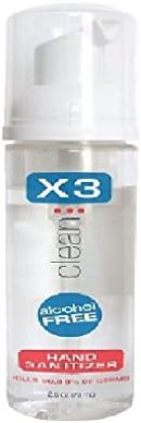 X3 Clean, Alcohol-Free Foaming Hand Sanitizer, Travel Size 2.5 oz (75 ml)
