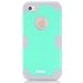 iPhone 5S Case,iPhone SE Case,Apple iPhone 5 Case,Fetrim Three Layer Defender Shockproof Drop Proof High Impact Hybrid Armor Silicone Rugged Case Protective Cover for Apple iPhone 5 5S (Green Gray)