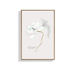 Framed Canvas Wall Art for Living Room, Bedroom Zen Lotus Canvas Prints for Home Decoration Ready to Hanging - 16x24 inches