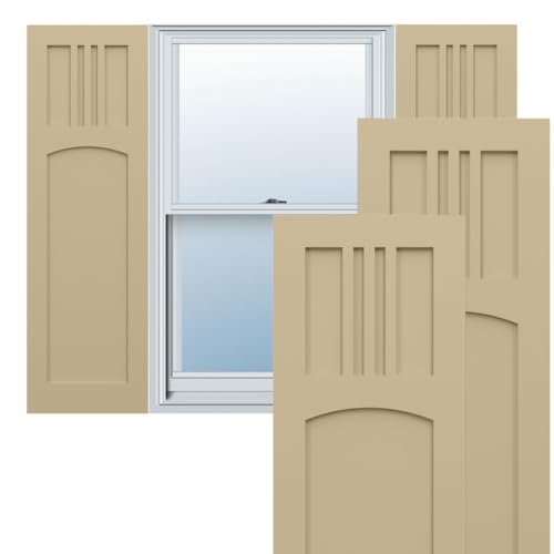 Ekena Millwork 18"W x 71"H True Fit PVC San Miguel Mission Style Fixed Mount Sh…