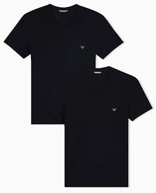 EMPORIO ARMANI 2PACK VネックTシャツ Lサイズ Emporio Armani Mens Eco Viscose 2 Pack Crew Neck Shirt, Armani
