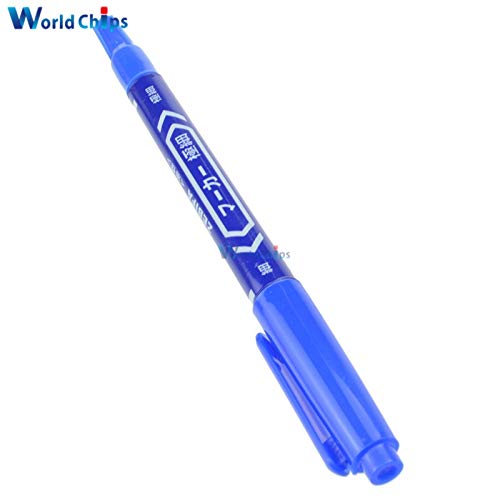 Xucus 2PCS CCL Anti-Etching PCB Circuit Board Ink Marker Double Pen DIY for arduino Blue