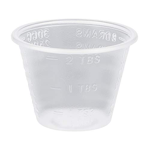Yarlung 500 Pack 1 Oz Plastic Medicine Cup, Disposable Clear Graduated Cups with Volume and