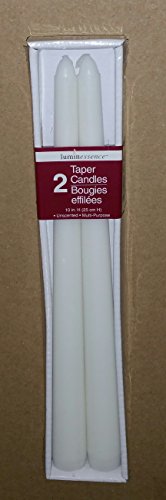 Luminessence Taper Candles, 10 in, white