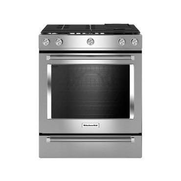 KITCHENAID KSGB900ESS 30 5 Burner Gas Convection Slide-In Range with Baking Drawer