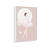 Framed Canvas Home Artwork Decoration Elegant Ballerina Canvas Wall Art for Living Room, Bedroom - 16x24 inches