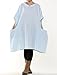 Mordenmiss Women's Doll Collar Casual Sleeveless Top With Big Pockets XL Style 1-Light Blue