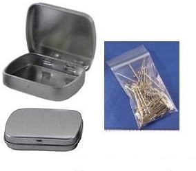 Bling Storage Tin with 60 Rust-Resistant T-Pins