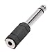Kmise A7843 6.35mm 1/4 Male to 3.5mm 1/8 Female Mono Audio Mic Plug Adapter Jack, 2 Piece