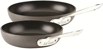 All-Clad Nonstick Frying Pans, Cookware Set, 8 Inch Pan and 10 Inch Pan, Hard Anodized, Black