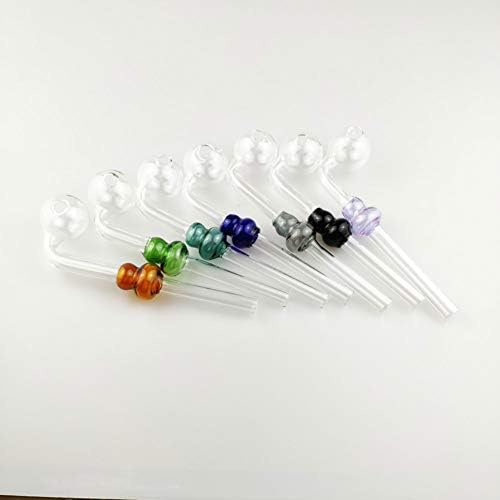 Dolores Guy 5.5 Inch Length Colorful Bent Pyrex Glass Handcraft 7 Pieces in The Package