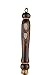 MisterCopper Thickest Premier Engraved Solid Copper Turkish Greek Arabic Coffee Pot Cezve Ibrik Briki with Wooden Handle, Thick 1 mm (Large - 11 Oz)