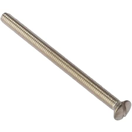 Pack of 100 x Raised Countersunk Slotted Electrical Fitting Screws M3.5 x 50mm Long (BZP)