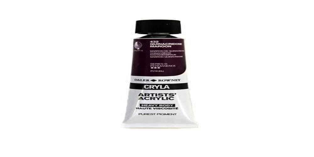 Daler-Rowney Cryla Acrylic 75 ml Quinacridone Maroon, Professional Artists