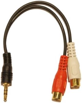 3.5mm stereo TRS male to 2 x RCA female splitter Y adapter patch cable