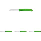 Victorinox 3.25 Inch Swiss Classic Paring Knife with Straight Edge, Spear Point, Green (Pack of 4)
