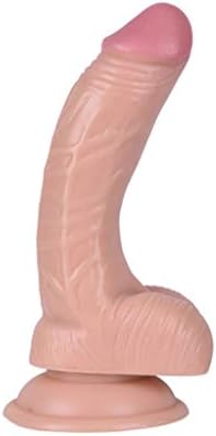 Annark 8" Inch 100% Safe Novelty Curve Design Monster Silicone Toys with Suction Cup, Great Gift Molded from Real Man for Woman (Flesh)