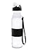 Nomader BPA-Free Collapsible Sports Water Bottle - Foldable with Reusable Leak Proof Twist Cap for Travel Hiking Camping Outdoor and Gym - 22 oz (White)