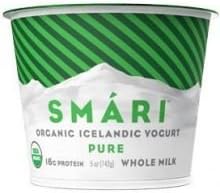 Smari Organic Pure Whole Milk Icelandic Yogurt, 5 Ounce -- 12 per case.