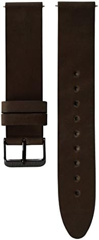 Dark Brown Minimalist Design Handmade Crazy Horse Leather Premium Quality 20mm Watch Band - Brown Strap/Black Buckle