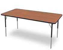 Marco Group 2200 Series Rectangle Activity Table with Swivel Glides,  Cherry Top/ Black Edge and Black Standard Legs,  24-Inch by 48-Inch
