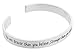 Inspirational Silver Cuff Bracelet – Stamped “You Are Braver & Stronger Than You Think” Jewelry for Women, Teens, Girls – Motivational Quotes Mantra Band Bracelets – Perfect Gift