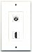 RiteAV - 1 x Cable TV Coax and 1 x HDMI Port Wall Plate Decorative Type - White