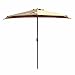 Le Papillon 9Ft Outdoor Half Round Patio Umbrella Wall Balcony Door with Crank, Beige