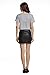 Stylish Leather Look High Waist Mini Skirt Zipper Back - Small - Black