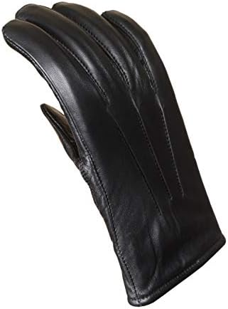 Men's Fashion Driving Black Gloves Genuine Leather Gloves - Wool Cashmere Lining & Outdoor Driving Winter Warm Luxury Leather Glove Gifts