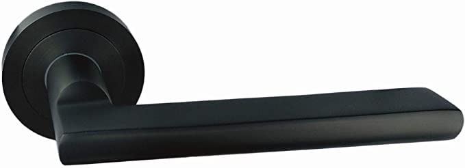 Aluminium Model Crank Set with Round Rosette Black Finish for Doors