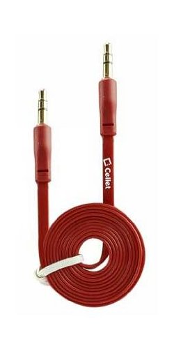 Sonim XP6 Flat 3.5mm Jack Male To Male Auxiliary Audio Cable Red