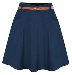 Belle Poque Women's Corduroy Skirt with Pockets