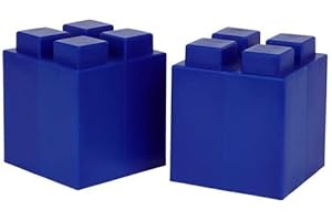 EverBlock 6” x 6” Half Size Plastic Modular Block Bulk Pack | 8 Piece Pack | Giant Building Blocks | Easy to Connect & Reuse | Indoor & Outdoor Use | Build Displays & Structures | Blue