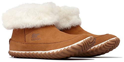 Sorel-Womens-Out-N-About-Bootie-with-Faux-Fur-Collar-Ash-Brown