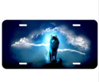 Custom Night Wolf Front License Plate Decorative Funny Novelty