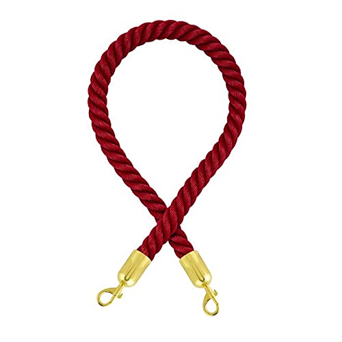 Barrier cord - premium - with carabiners (diameter 36 mm) - barrier rope with snap ends (1.5 m, dark red/brass)