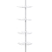 Zenna Home, White Zenith Products 2114W Tub and Shower Tension Pole Caddy, 4 Shelf