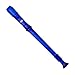 Canto One-Piece Translucent Soprano Recorder with Baroque Fingering Transparent Blue