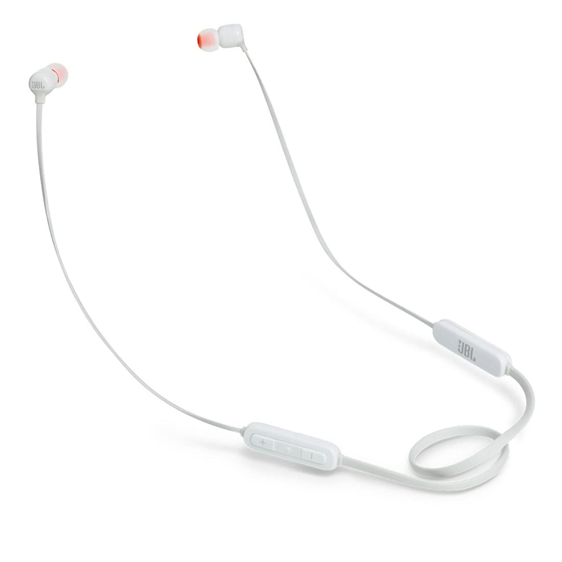 JBL Tune 110 BT Wireless In-Ear Headphones with Bluetooth and Neck Flat Tangle-Free Cable, Up to 6 Hours of Music, White