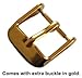 deBeer brand Breitling Style Oil Tanned Leather Watch Band (Silver & Gold Buckle) - Brown 19mm
