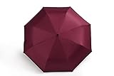 Yadacme Travel Umbrella, Strong, Compact, Woodproof, Auto Open & Close with Zero light transmission UV Protection 50+ UPF - Rain or shine dual-use