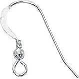 RJ Findings-10 Fish Hook Earrings Sterling Silver Earwires with Ball 21 Gauge