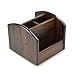 KLOUD City Dark Brown Wooden Rotating Ladder Style Desktop Organizer Pen Pencil Cup holder