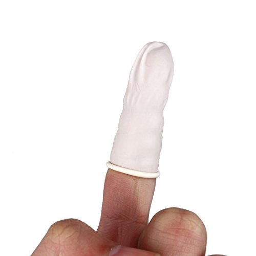 uxcell Rubber Powder-Free Smooth Elastic Finger Cots Caps 440 Pcs White