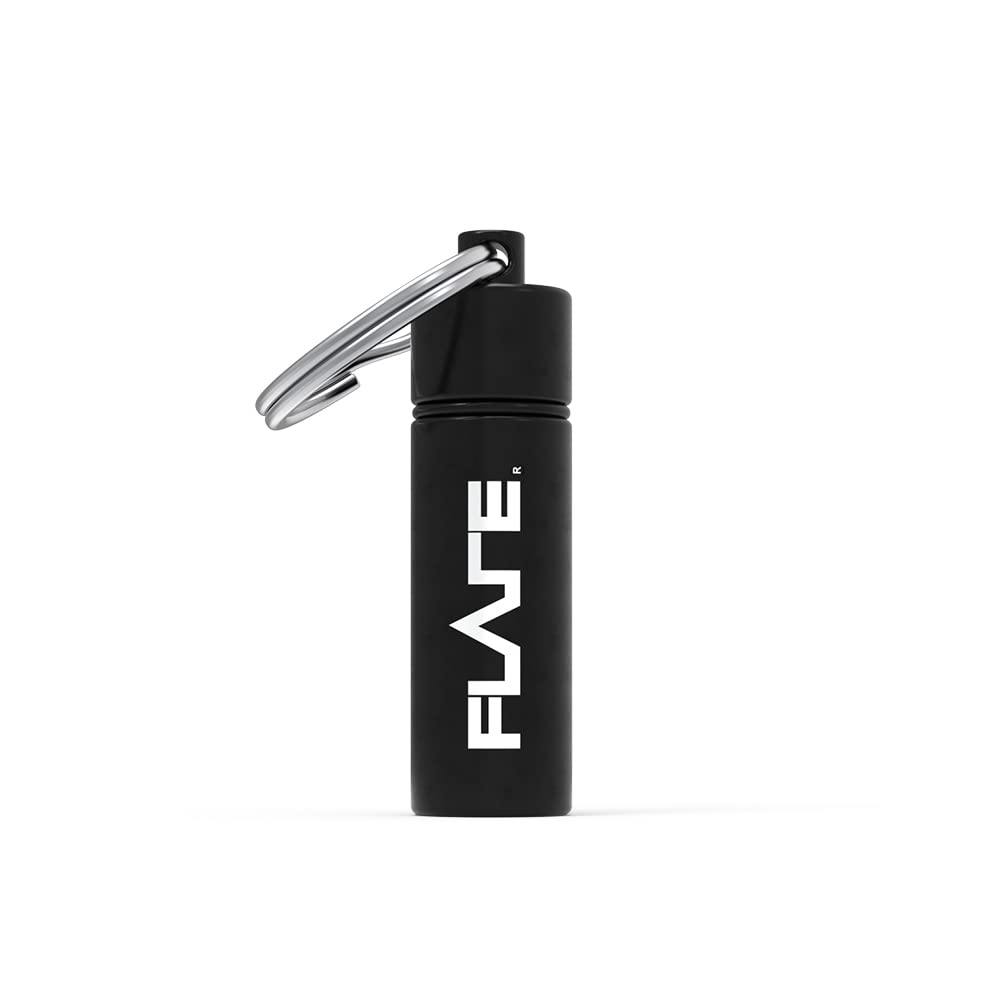 Flare Capsule Aluminium Keychain Case for Earplugs and Ear Tools, Splash Resistant Screw Top with O Ring Seal, Standard Size