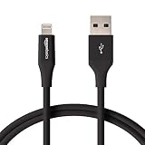 AmazonBasics Lightning to USB A Cable, Advanced Collection, MFi Certified iPhone Charger, Black, 3 Foot