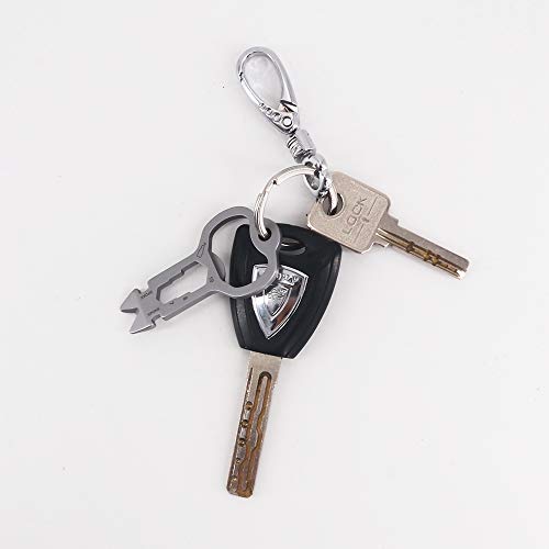 Bottle Opener Keychain Key Tool - 10 In 1 Multitool Keychain Screwdriver Gadgets Tool Keychain Bottle Opener Pocket Tool Nail Puller Bike Tool,Silver Men Gift - Thumbnail 4