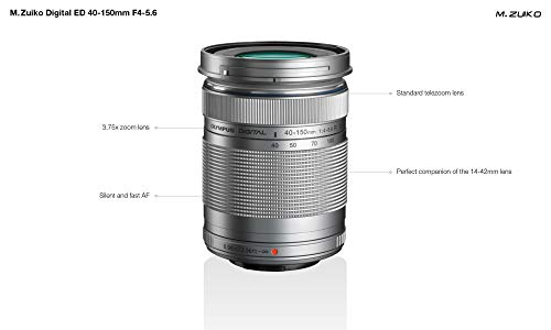 Olympus M.Zuiko Digital ED 40-150mm F4‑5.6 II Objektiv, Telezoom, geeignet für alle MFT-Kameras (Olympus OM-D & PEN Modelle, Panasonic G-Serie), silber – Bild 4