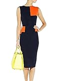 Bluetime Wome Fashion Color Block Sleeveless Bodycon Cocktail Party Dress